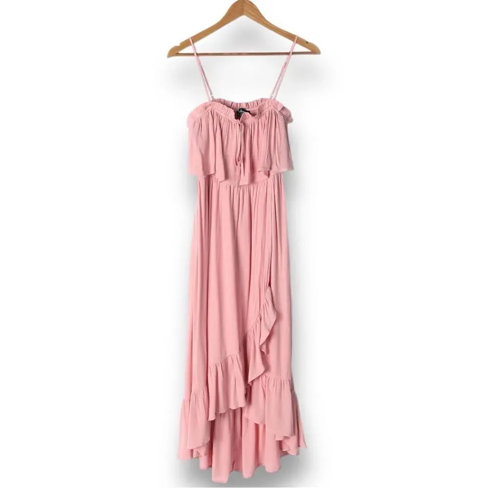 LULUS Women’s Sincerely Yours Blush Pink Ruffled Midi Dress in the Size Small - Picture 9 of 16